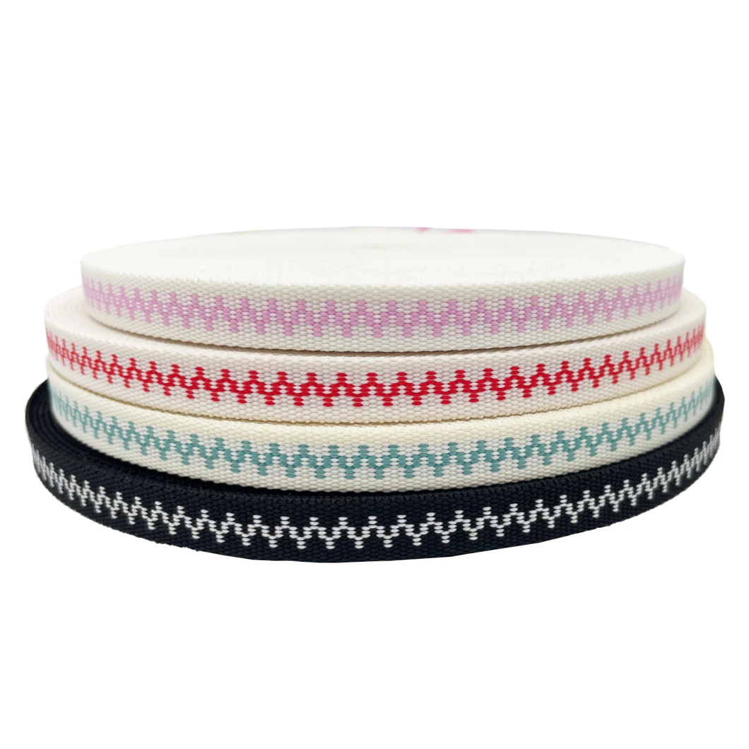 Wholesale Jacquard Webbing with Color Stripe Weaving for Garments /Bags /Seat Belt/Shoes Accessories/Pet Collar Leash Tape/Home Textile