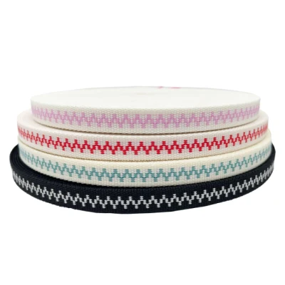 Commerce de gros de sangles Jacquard avec tissage à rayures de couleur pour vêtements /Sacs /Ceinture de sécurité/Chaussures Accessoires/Collier pour animaux de compagnie Leash Tape/Home Textile